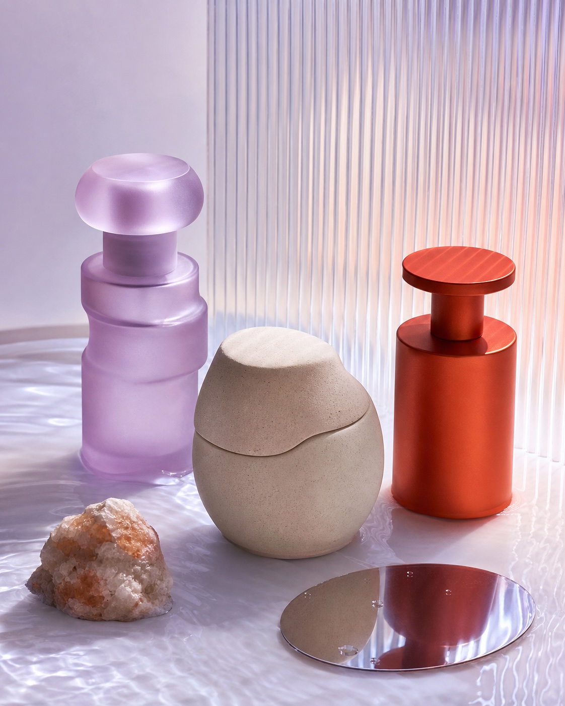 AI-generated Movelume studio study: Mineral Form Vessels