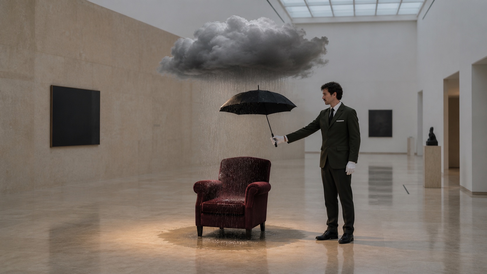 AI-generated Movelume studio study: Museum Rain Cloud